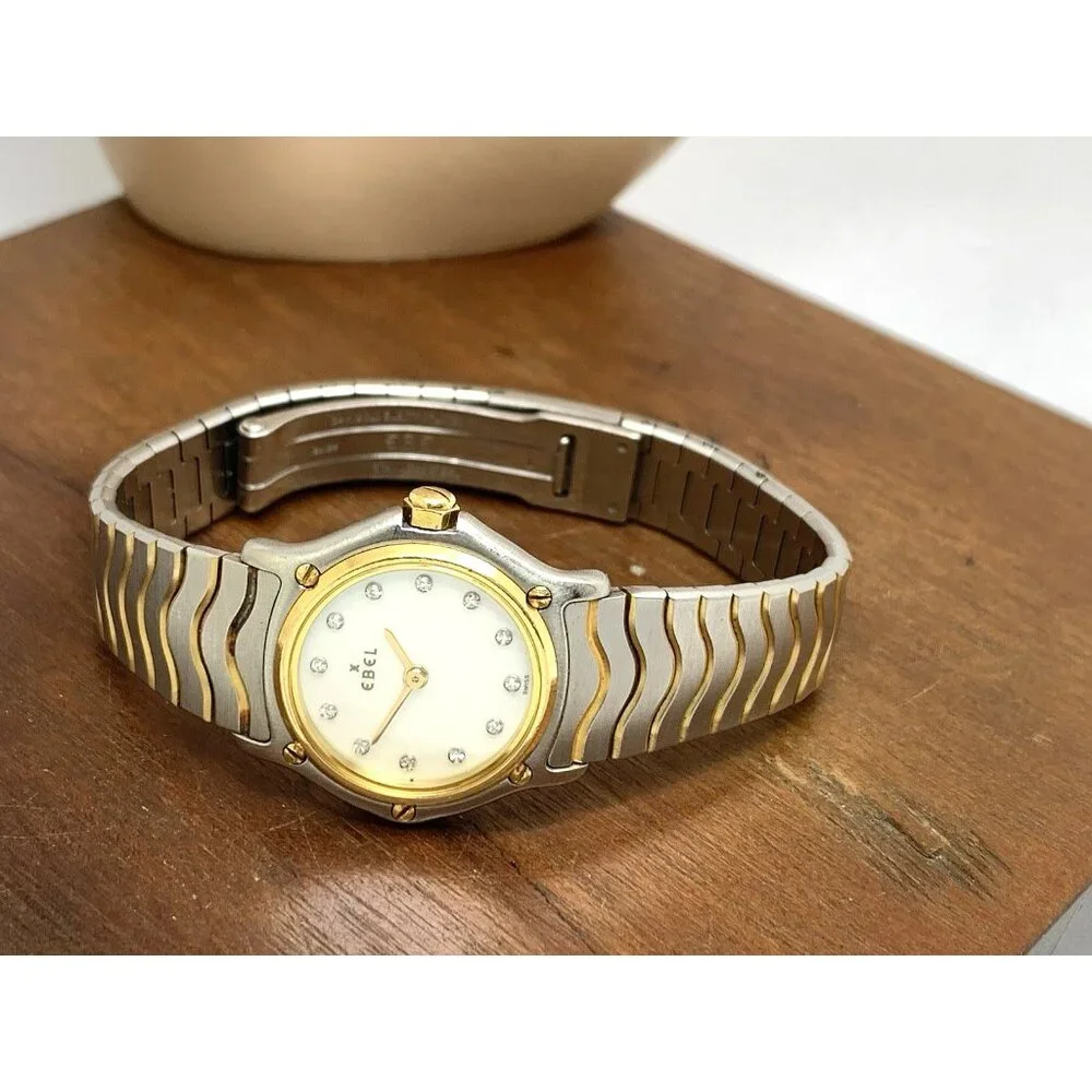 Ebel Women's Watch Swiss Quartz Diamond Mother of Pearl Dial Two Tone 18k Steel
